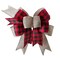 Christmas Buffalo Plaid Bow Rustic Burlap Crafts Wreath Bow for Holiday Weeding Kitchen Decor (9.5 x 13 inch)